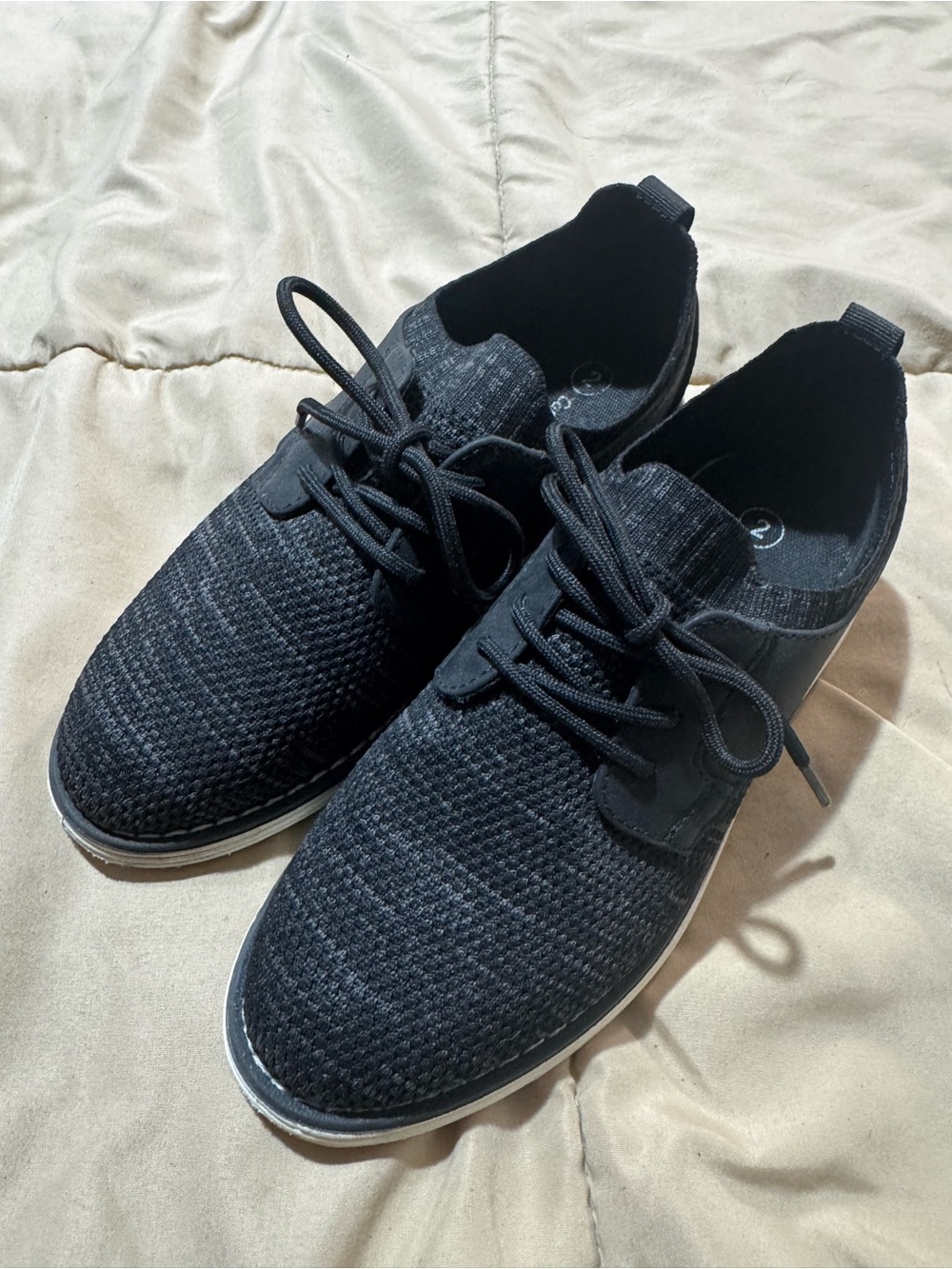 Boys Black Lace-Up Casual or Dress Shoes - Lightweight Comfort